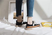 Load image into Gallery viewer, Womens New Spring Fashion Canvas Casual Flats Striped Vulcanize Fashion Style Sneakers Low-Cut Trainers Canvas Flat Sneakers Casual Slip On Canvas Comfortable Design
