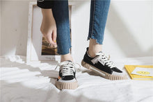 Load image into Gallery viewer, Womens New Spring Fashion Canvas Casual Flats Striped Vulcanize Fashion Style Sneakers Low-Cut Trainers Canvas Flat Sneakers Casual Slip On Canvas Comfortable Design
