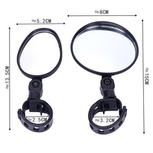 Load image into Gallery viewer, 1PC Bicycle Rearview Wide Angle Handlebar Mirrors Flexible Rotate Cycling Rear View Bike Mirror Adjustable 360 Degree Rotatable Rearview Bicycle Mirrors Shockproof Wide Angle Safety Mirror For Most Mountain Road Bike
