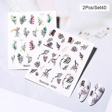 Load image into Gallery viewer, Abstract Lady Face Water Decals Fruit Flower Summer Leopard Alphabet Leaves Nail Stickers Water Black Leaf Sliders Marble Nail Art Stickers Water Transfer Nail Decals Full Wraps Gradient Acrylic Nail Kits for Women Manicure Decoration
