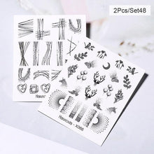 Load image into Gallery viewer, Abstract Lady Face Water Decals Fruit Flower Summer Leopard Alphabet Leaves Nail Stickers Water Black Leaf Sliders Marble Nail Art Stickers Water Transfer Nail Decals Full Wraps Gradient Acrylic Nail Kits for Women Manicure Decoration
