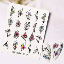 Load image into Gallery viewer, Abstract Lady Face Water Decals Fruit Flower Summer Leopard Alphabet Leaves Nail Stickers Water Black Leaf Sliders Marble Nail Art Stickers Water Transfer Nail Decals Full Wraps Gradient Acrylic Nail Kits for Women Manicure Decoration
