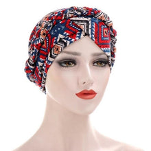 Load image into Gallery viewer, Fashion Soft Cotton Print Braid Turban Lightweight Muslim Turbans Head For Women Women's Hijabs Caps Hat Lightweight Inner Hijab Caps Elegant Arab Wrap Head Scarves Turban Scarf For Women
