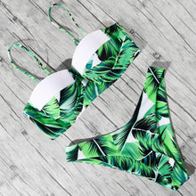 Load image into Gallery viewer, Animal Print Leopard Bikini Push Up Swimsuit Women Bikini Set Bathing Suit Bandeau Beach Wear Swimwear Women Casual Leopard Printed Triangle High Waist Two Piece Bikini Sets
