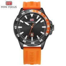 Load image into Gallery viewer, Sport Orange Mens Watch Waterproof Quartz Analog Watches Fashion Silicone Strap Classic Design For Men
