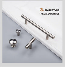 Load image into Gallery viewer, Stainless Steel Cabinet Handles Diameter 10mm Kitchen Door T Bar Straight Handle Pull Knobs Furniture Hardware European Bar Style Cabinet Pull
