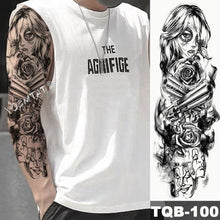 Load image into Gallery viewer, Large Tattoo Sleeve Arm Waterproof Temporary Sticker Tiger Fox For Arm Luxury Colorful Design
