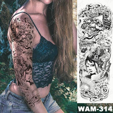 Load image into Gallery viewer, Large Tattoo Sleeve Arm Waterproof Temporary Sticker Tiger Fox For Arm Luxury Colorful Design
