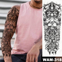 Load image into Gallery viewer, Large Tattoo Sleeve Arm Waterproof Temporary Sticker Tiger Fox For Arm Luxury Colorful Design
