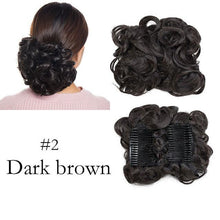 Load image into Gallery viewer, Trending LARGE Comb Clip In Curly Hair Extension Synthetic Hair Pieces Chignon Women Updo Cover Hairpiece Extension Hair Bun Clip in Hair Extension For Volumized Hair Buns For Girls
