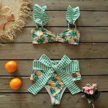 Load image into Gallery viewer, Two-Pieces Women  Push-Up Padded Bra Ruffles Bandage Bikini Set Swimsuit  Women's Bathing Suits Ruffles Flounce Bikini Sets Low Rise Two Piece Swimsuit Swimwear Bathing Suit Beachwear
