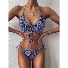 Load image into Gallery viewer, New Bikini Set Women Solid Female Cut Bikinis Swimwear Push Up Swimsuit Bath Suit Women's Bikini Padded Cutout Strappy Halter Swimsuits Two Piece Bathing Suits
