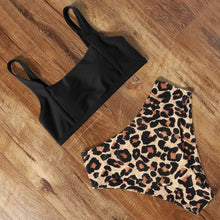 Load image into Gallery viewer, High Waist Bikini Leopard Bikini Women Push Up Swimsuit Women's Leopard Print Swimsuits High Waist Bikini Set 2 Piece Bathing Suits Women Printed Swimwear Tie Dye Summer Swim Beachwear
