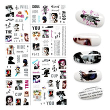 Load image into Gallery viewer, The New 3D Nail Sticker Cool English Letter stickers for nail Foil Love Heart Design Fashion Manicure Stickers Girls Manicure Decoration Nail Art Supplies 3D Self-Adhesive Nail Decals Designer Nail Stickers for Acrylic Nails
