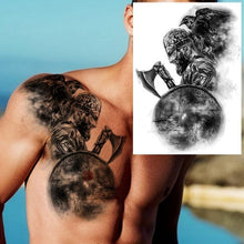 Load image into Gallery viewer, Big Black Tiger Tattoos Waterproof Leopard Tatoos Large Monster Body Arm Legs Tattoo Cool Tiger Face Temporary Tattoos For Women Men
