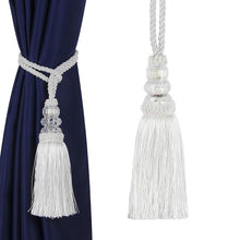 Load image into Gallery viewer, Faux Crystal Beaded Tassels Fringe Curtain Tieback Rope Window Decoration Door Hanging Ball Tassel Accessories Wonderful Curtain Holdbacks Curtains Tiebacks Home Decorative Braided Buckle Fastener Accessories Window Drapery Ball Tassels Tiebacks 50CM
