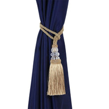 Load image into Gallery viewer, Faux Crystal Beaded Tassels Fringe Curtain Tieback Rope Window Decoration Door Hanging Ball Tassel Accessories Wonderful Curtain Holdbacks Curtains Tiebacks Home Decorative Braided Buckle Fastener Accessories Window Drapery Ball Tassels Tiebacks 50CM
