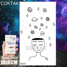 Load image into Gallery viewer, Realistic Small Planets Temporary Tattoos Arm Waterpoof Black Sticker Space Planets For Girls And Boys
