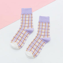 Load image into Gallery viewer, 1 Pair Keep Warm Knee-high Socks for Socks Rhombus Pattern Autumn Winter Cotton College Style Socks Running Climbing Fashion Socks For Men And Women
