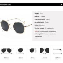 Load image into Gallery viewer, Small Polygon Women Men Sunglasses Delicate Metal Polygon Sunglasses For Women Classic Retro Small Size Frame Women Sunglasses Design Glasses for Men
