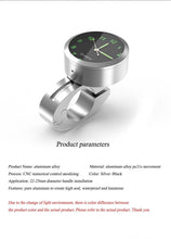 Load image into Gallery viewer, 7/8" Universal Motorcycle Handlebar Watch Bike Hand Grip Bar Mount Dial Clock Motorcycle Handlebar Watch  Mount Clock Glow Mount Clock Dial Watch Fit  Waterproof For Scooter Bicycle Motor ATV
