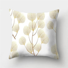 Load image into Gallery viewer, Tropical Leaf Flower Green Yellow Pillowcase Decorative Throw Pillow Case Cushion Cover Gold Stamping Leaves Polyester Cushion Cover Throw Pillow Decorative Cushions Home Decor Pillow Covers
