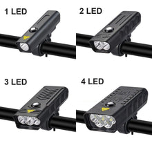 Load image into Gallery viewer, Bike Light USB Rechargeable 3000 Lumens Bike Headlight LED Super Bright Flashlight Front Lights And Back Rear Light Adjustable Lightness Waterproof And Large Capacity Battery 10000mAh
