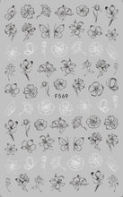 Load image into Gallery viewer, Black White 3D Nail Sticker Decals Cool English Letter Nail Art Decoration Manicure Design Christmas New Year Gift French Nail Art Stickers Decals 8Sheets Nail Art Supplies 3D Self-Adhesive Nail Art Decoration  Pattern Nail Accessories Classic Simple
