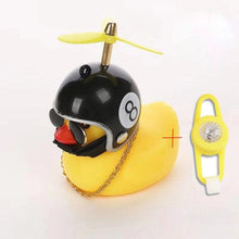 Load image into Gallery viewer, Yellow Small Bike Duck Bicycle Bell Luminous Normal Duck Ducky Bicycle Airscrew Helmet Wind Motor Riding Cycling Lights Horn Rubber Duck Helmet Bike Horn Bell Car Decoration Bicycle Horn
