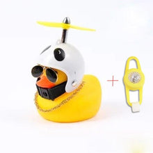 Load image into Gallery viewer, Yellow Small Bike Duck Bicycle Bell Luminous Normal Duck Ducky Bicycle Airscrew Helmet Wind Motor Riding Cycling Lights Horn Rubber Duck Helmet Bike Horn Bell Car Decoration Bicycle Horn
