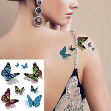 Load image into Gallery viewer, Elegant Waterproof Temporary Butterfly Sticker Tattoo Fake  Halloween Party Tattoo For Woman Girls
