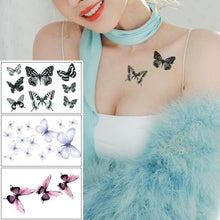 Load image into Gallery viewer, Elegant Waterproof Temporary Butterfly Sticker Tattoo Fake  Halloween Party Tattoo For Woman Girls
