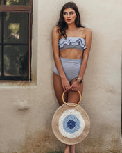 Load image into Gallery viewer, Retro Blue White Striped High Waist Bikini Lady Swimwear Women Swimsuit Female Ruffle Swim Bathing Suit  Piece Vintage High Waist Bikini Set Ruffled Swimsuits For Women Bathing Suits
