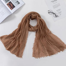 Load image into Gallery viewer, Soft Muslim Crinkle Hijab Scarf Soft Cotton Headscarf Ultra Soft Breathable Head Scarf Islamic Head Wraps Hijab For Women 70*175cm
