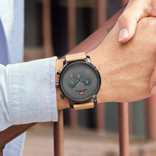 Load image into Gallery viewer, Fashion Multifunctional Mens Watches Sport Quartz Round Analog Watches Modern Leather Strap Design

