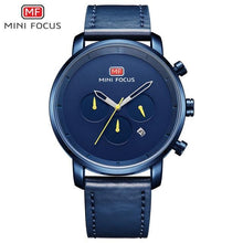Load image into Gallery viewer, Fashion Multifunctional Mens Watches Sport Quartz Round Analog Watches Modern Leather Strap Design
