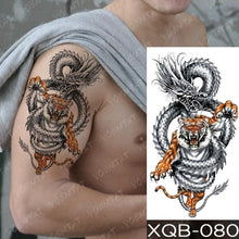 Load image into Gallery viewer, Elegant Black Waterproof Temporary Tattoo Sticker Lion Tiger Bear Flash Tattoos Leopard Wolf Colorful Big Tattoo Stickers For Mens Womens
