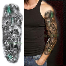 Load image into Gallery viewer, Extra Large Full Arm Leg Body Hand Waterproof Fake Tattoo Stickers Temporary Realistic Black Modern Mens Tattoo
