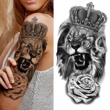 Load image into Gallery viewer, Realistic Full Arm Temporary Tattoos Sleeve Fake Tatoos Warrior Lion Tiger Flower Waterproof Tattoo Stickers For Womens Mens
