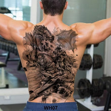 Load image into Gallery viewer, Extra Large Back Temporary Lion Tatoo Sticker Waterproof Black Luxury Big Modern  Design For Mens
