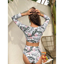 Load image into Gallery viewer, Surfing Swimsuit For Women Bikini Long Sleeve Swimwear Tiger Print Push Up Summer Bath Suit Two Piece Surfing Rash Guard Bikini Long Sleeve Swimsuit Set
