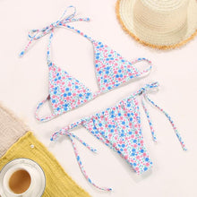 Load image into Gallery viewer, Bikini Swimsuit Solid Color Bikini Set  Swimwear Bathing Suit Women Bikinis String Beach Women Two Piece Bikini Swimsuit Bathing Suits Halter Triangle Tops String Bikini Sets
