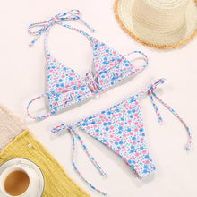 Load image into Gallery viewer, Bikini Swimsuit Solid Color Bikini Set  Swimwear Bathing Suit Women Bikinis String Beach Women Two Piece Bikini Swimsuit Bathing Suits Halter Triangle Tops String Bikini Sets
