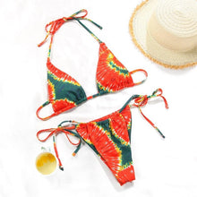 Load image into Gallery viewer, Bikini Swimsuit Solid Color Bikini Set  Swimwear Bathing Suit Women Bikinis String Beach Women Two Piece Bikini Swimsuit Bathing Suits Halter Triangle Tops String Bikini Sets

