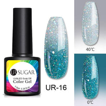 Load image into Gallery viewer, Luxury Modern Elegant Colorful Diamond Gel Nail Polish UV Temperature Color Changing Elegant Fashion Rainbow Colors For Womens
