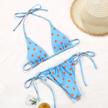 Load image into Gallery viewer, Bikini Swimsuit Solid Color Bikini Set  Swimwear Bathing Suit Women Bikinis String Beach Women Two Piece Bikini Swimsuit Bathing Suits Halter Triangle Tops String Bikini Sets

