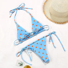 Load image into Gallery viewer, Bikini Swimsuit Solid Color Bikini Set  Swimwear Bathing Suit Women Bikinis String Beach Women Two Piece Bikini Swimsuit Bathing Suits Halter Triangle Tops String Bikini Sets
