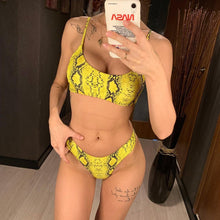 Load image into Gallery viewer, Leopard Bikini Women Swimwear Female Swimsuit Women Two Pieces Scalloped Bikini Set Swimsuits  Bathing Suit Two-pieces Bikini Set Bather Bathing Suit
