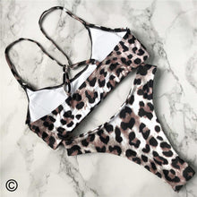 Load image into Gallery viewer, Leopard Bikini Women Swimwear Female Swimsuit Women Two Pieces Scalloped Bikini Set Swimsuits  Bathing Suit Two-pieces Bikini Set Bather Bathing Suit
