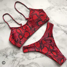 Load image into Gallery viewer, Leopard Bikini Women Swimwear Female Swimsuit Women Two Pieces Scalloped Bikini Set Swimsuits  Bathing Suit Two-pieces Bikini Set Bather Bathing Suit
